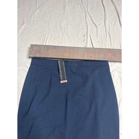 Banana Republic Suit Set Size 4 Dark Blue Italian Wool Skirt & Jacket NWT - Picture 2 of 9